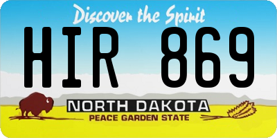 ND license plate HIR869