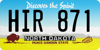 ND license plate HIR871