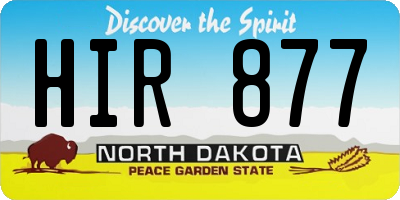 ND license plate HIR877