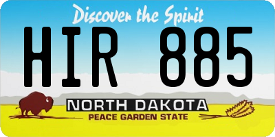 ND license plate HIR885