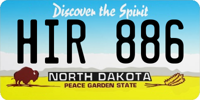 ND license plate HIR886