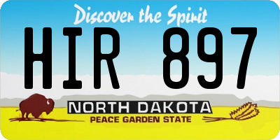 ND license plate HIR897