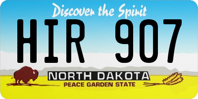 ND license plate HIR907