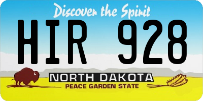 ND license plate HIR928