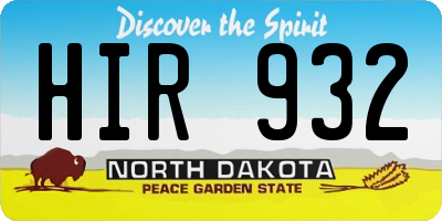 ND license plate HIR932