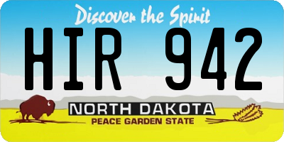ND license plate HIR942