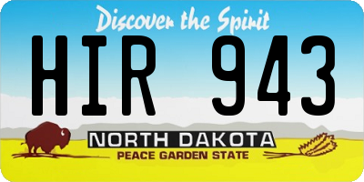 ND license plate HIR943