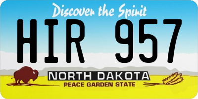 ND license plate HIR957