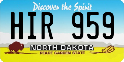 ND license plate HIR959