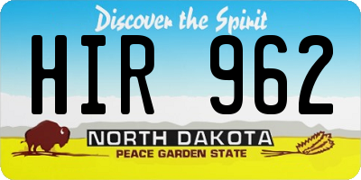 ND license plate HIR962