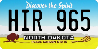 ND license plate HIR965