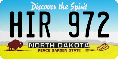 ND license plate HIR972