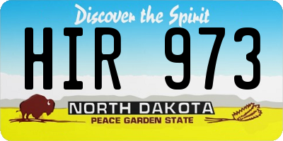ND license plate HIR973