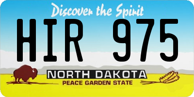 ND license plate HIR975