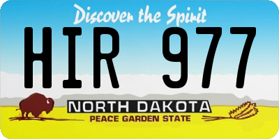 ND license plate HIR977