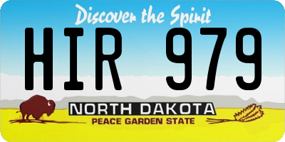 ND license plate HIR979