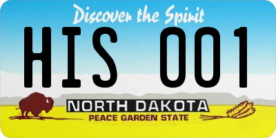 ND license plate HIS001