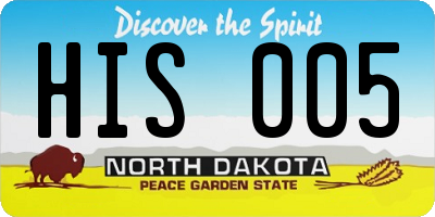 ND license plate HIS005