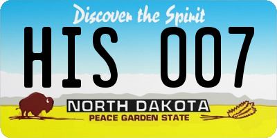 ND license plate HIS007