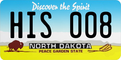 ND license plate HIS008