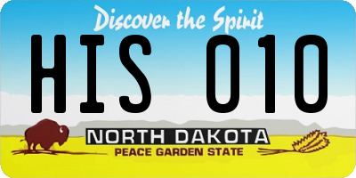 ND license plate HIS010