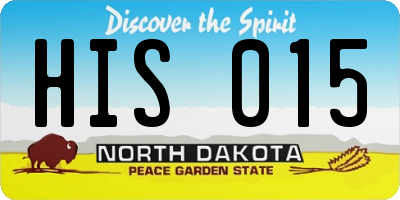 ND license plate HIS015