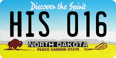 ND license plate HIS016