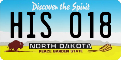 ND license plate HIS018