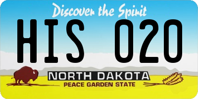 ND license plate HIS020