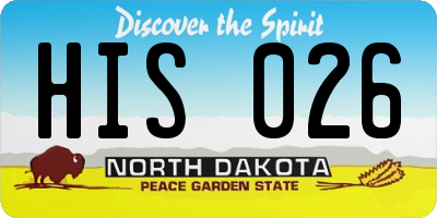 ND license plate HIS026