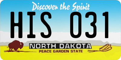 ND license plate HIS031