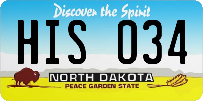 ND license plate HIS034