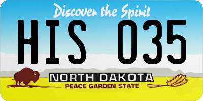 ND license plate HIS035