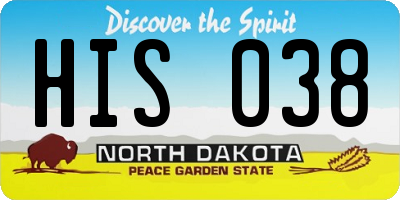 ND license plate HIS038