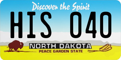 ND license plate HIS040