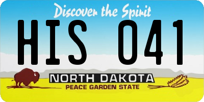 ND license plate HIS041