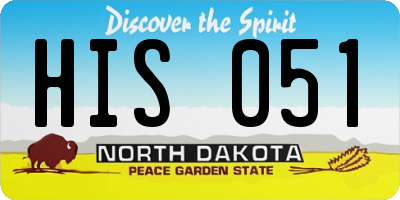 ND license plate HIS051
