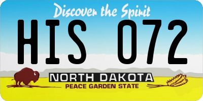 ND license plate HIS072