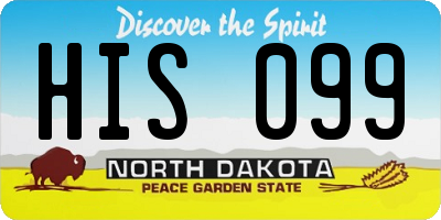 ND license plate HIS099