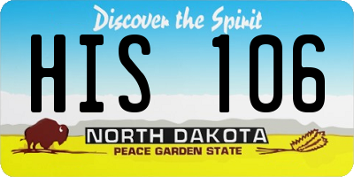 ND license plate HIS106