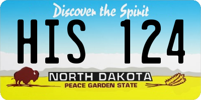 ND license plate HIS124