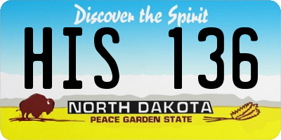 ND license plate HIS136