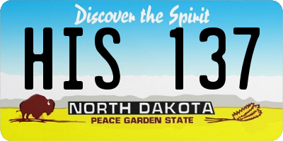 ND license plate HIS137