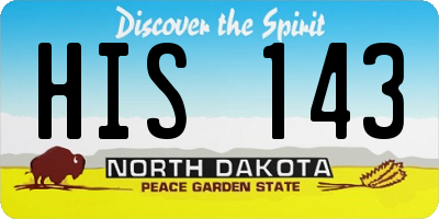 ND license plate HIS143