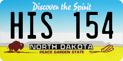 ND license plate HIS154