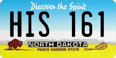 ND license plate HIS161