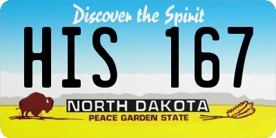 ND license plate HIS167
