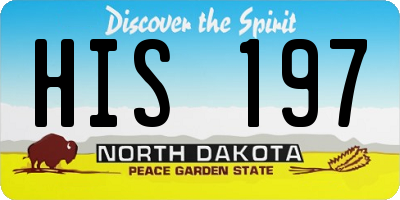 ND license plate HIS197