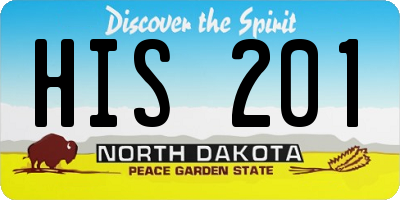 ND license plate HIS201