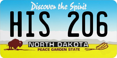 ND license plate HIS206